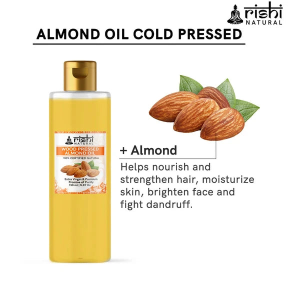 Rishi Natural Almond Oil Wood Pressed Skin And Hair - 150 ml