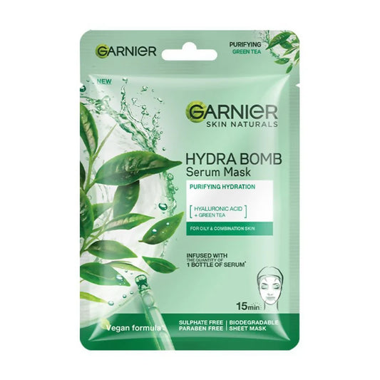 Garnier Skin Naturals Hydra Bomb Green Tea Face Serum Sheet Mask