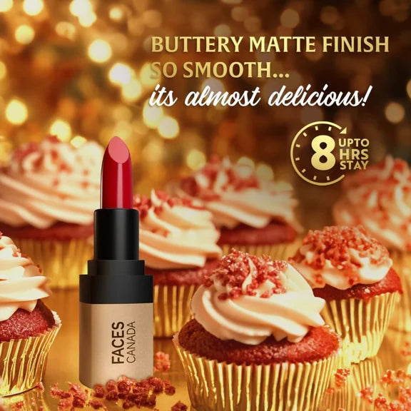 Faces Canada Comfy Matte Velvet Touch Lipstick - Red Velvet Cake 01 - 4.2 gm