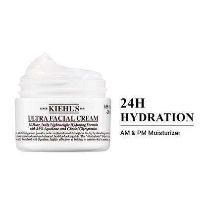 Kiehl's Ultra Facial Cream With 24 Hour Hydration - Moisturizer For Softer, Hydrated Skin - 28 ml