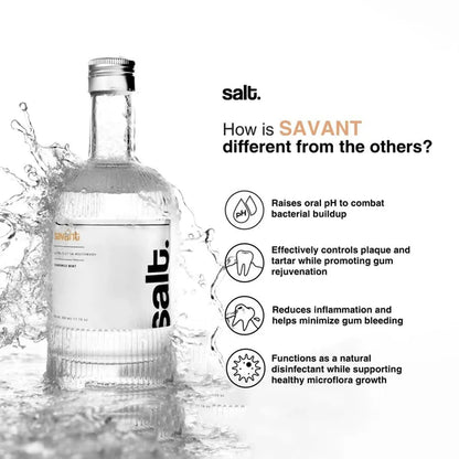 Salt. Oral Care Savant Mouthwash Advanced Gum Protection - Chamomile Mint Flavor - 330 ml