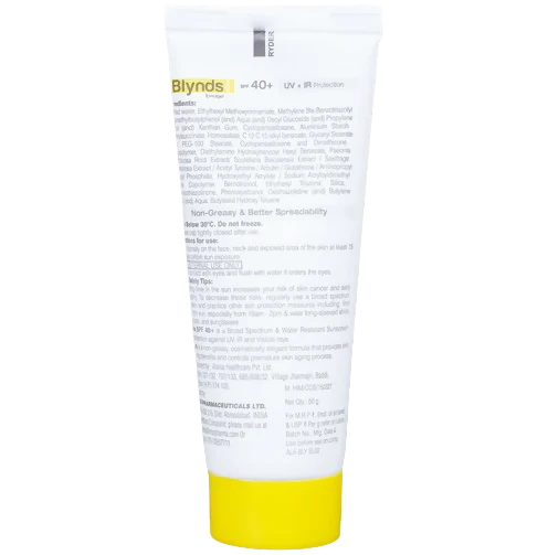 Intas Blynds Emulgel Sunscreen with UV+IR Protection SPF 40+ PA+++ & Water-Resistant - 50 gm