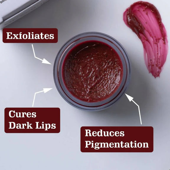 Aravi Organic Beetroot Lip Lightening Scrub Balm - 15 gm