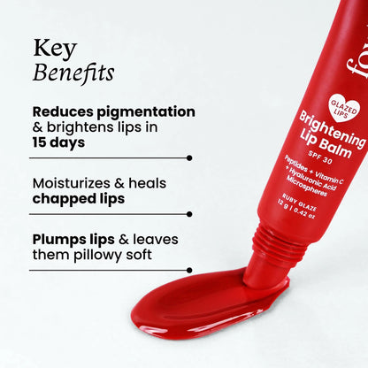 Foxtale Brightening SPF 30 Lip Balm - Ruby Glaze (Blueberry), Brightens Lips, Reduces Pigmentation - 12 gm