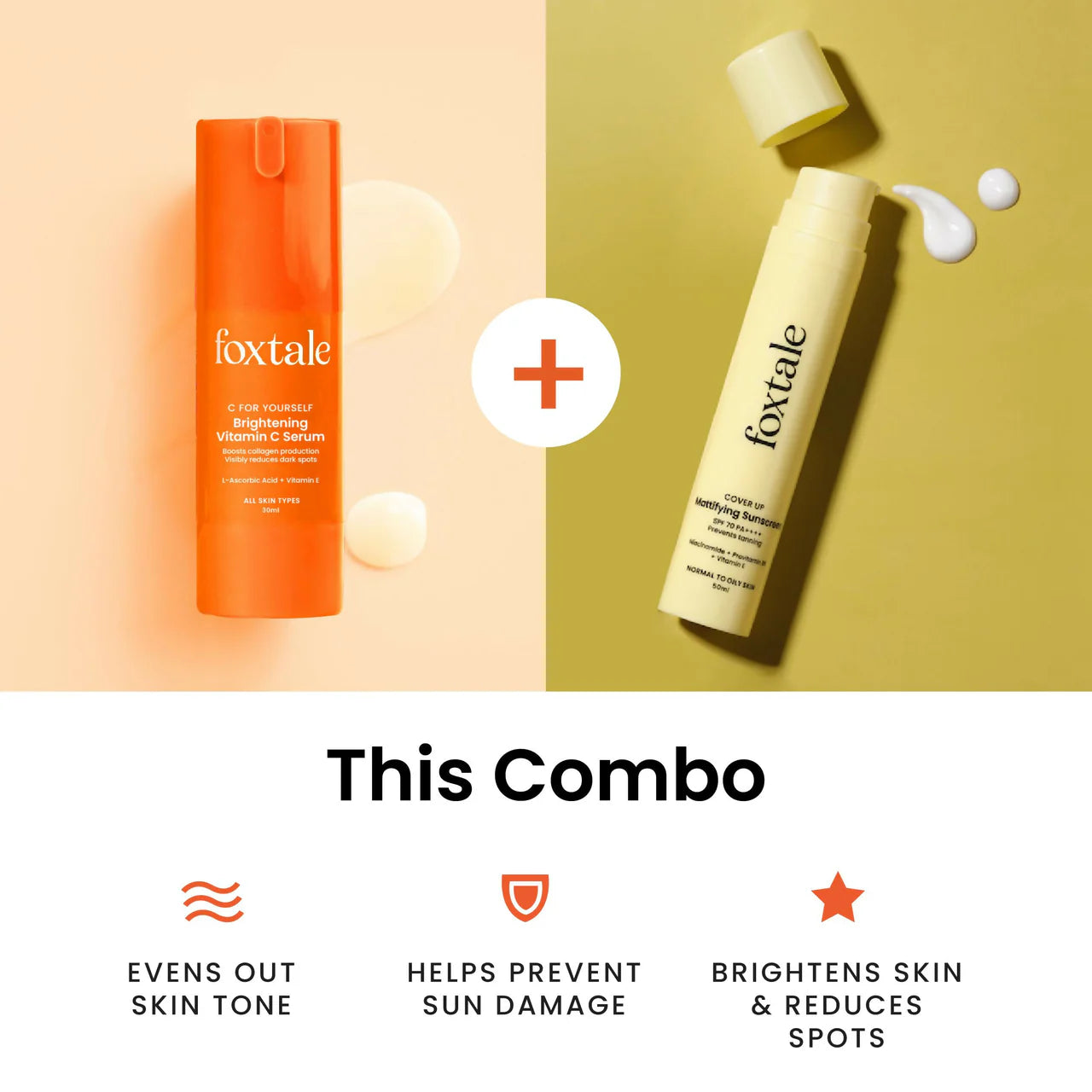 Foxtale Getting Even Skin Care Kit: C For Yourself Vitamin C Serum + Matte Finish Sunscreen