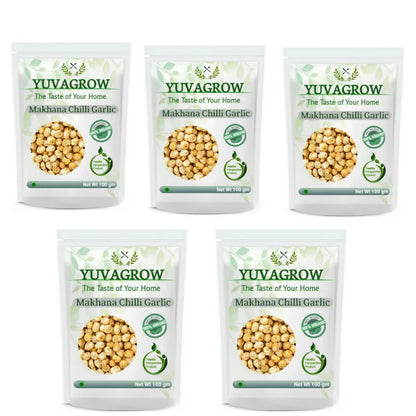 Yuvagrow Makhana Chilli Garlic - 100 gm - Pack of 5