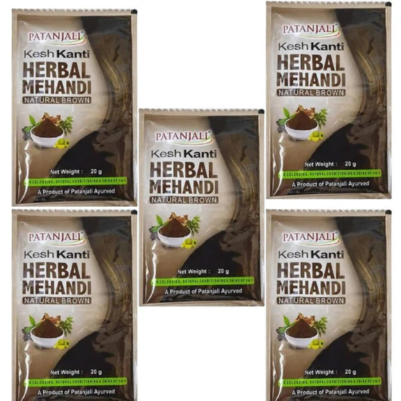 Patanjali Kesh Kanti Herbal Mehandi (Natural Brown) - Pack of 5