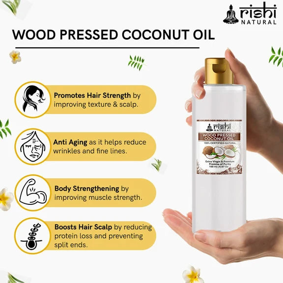 Rishi Natural Coconut Oil Wood Pressed Skin And Hair - 150 ml