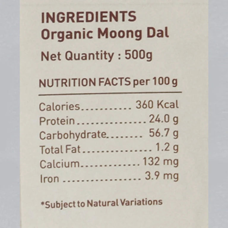 Pure & Sure Moong Dal Traditional Organic Pulses - 500 gm