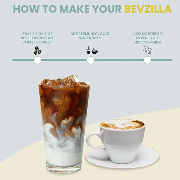 Bevzilla Instant Coffee Powder (French Vanilla Flavour) - 75 gm