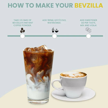 Bevzilla Instant Coffee Powder (French Vanilla Flavour) - 75 gm