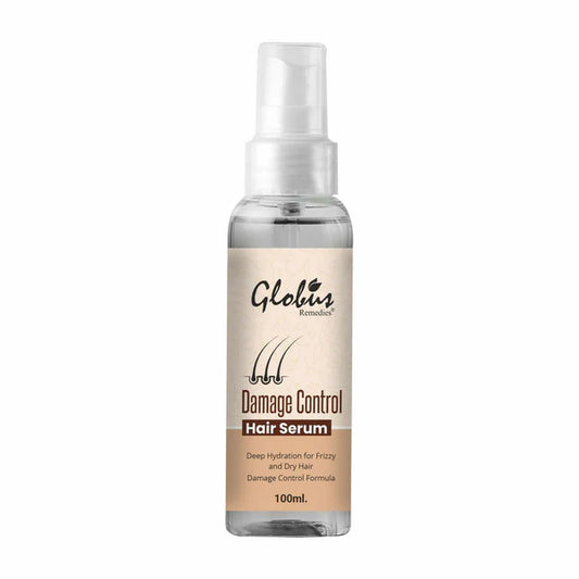 Globus Remedies Damage Control Hair Serum, For Frizzy Hair, Smoothens Rough Ends, Adds Instant Shine,100ml - 100 ml