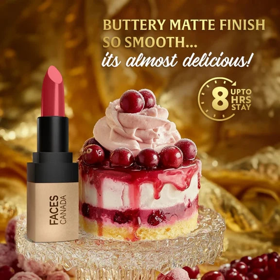 Faces Canada Comfy Matte Velvet Touch Lipstick - Cranberry Compote 13 - 4.2 gm