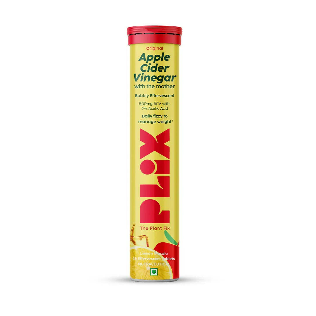 PLIX The Plant Fix Apple Cider Vinegar Effervescent Tablet with Mother - Lemon Masala