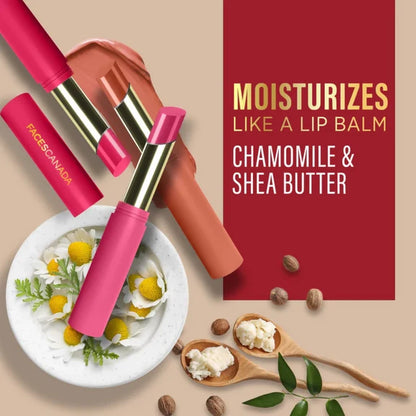Faces Canada 3 in 1 LongStay Matte Lipstick - Notice Me Pink 06 - 2 gm