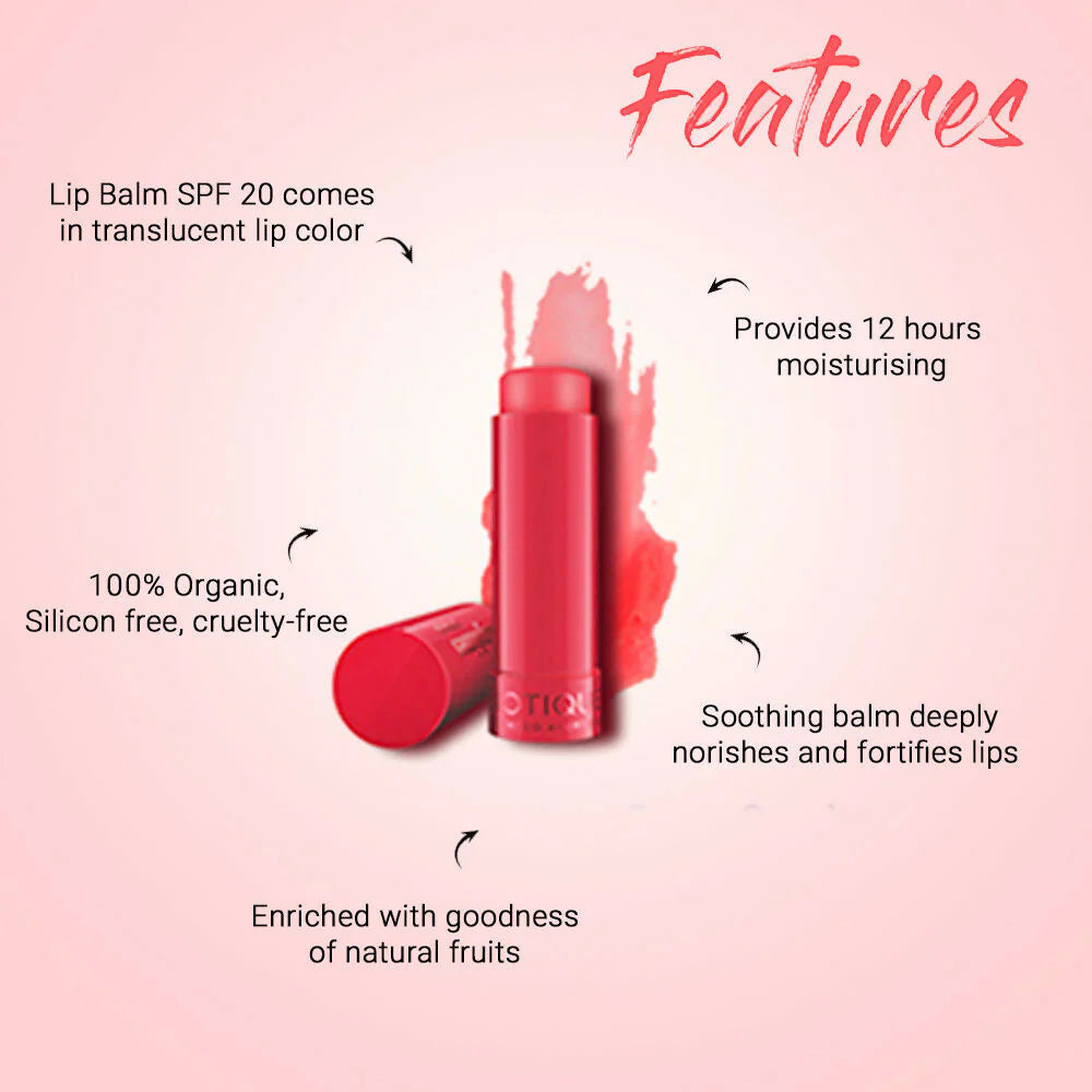 Biotique Lipshine Lip Balm SPF 20 - Peach It - 4 gm