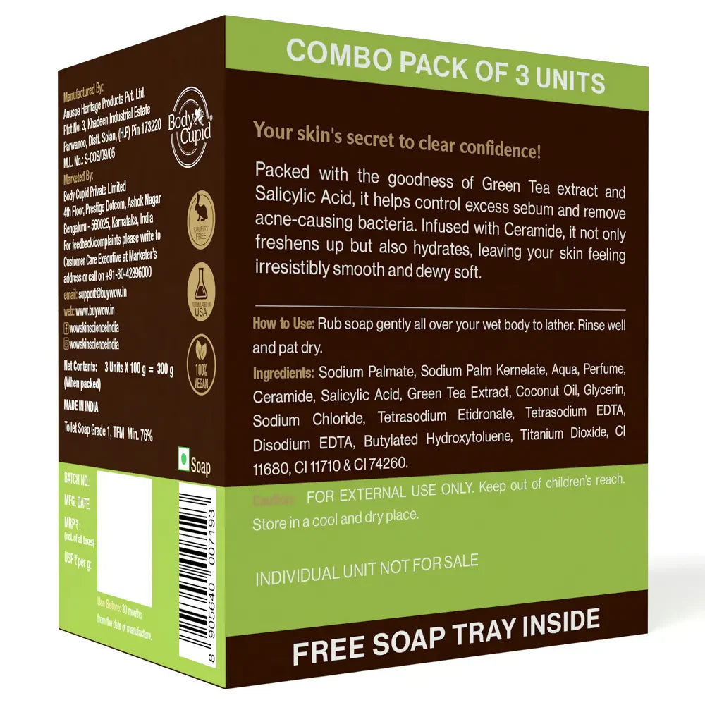 Wow Skin Science Green Tea & Ceramide Moisturizing Soap