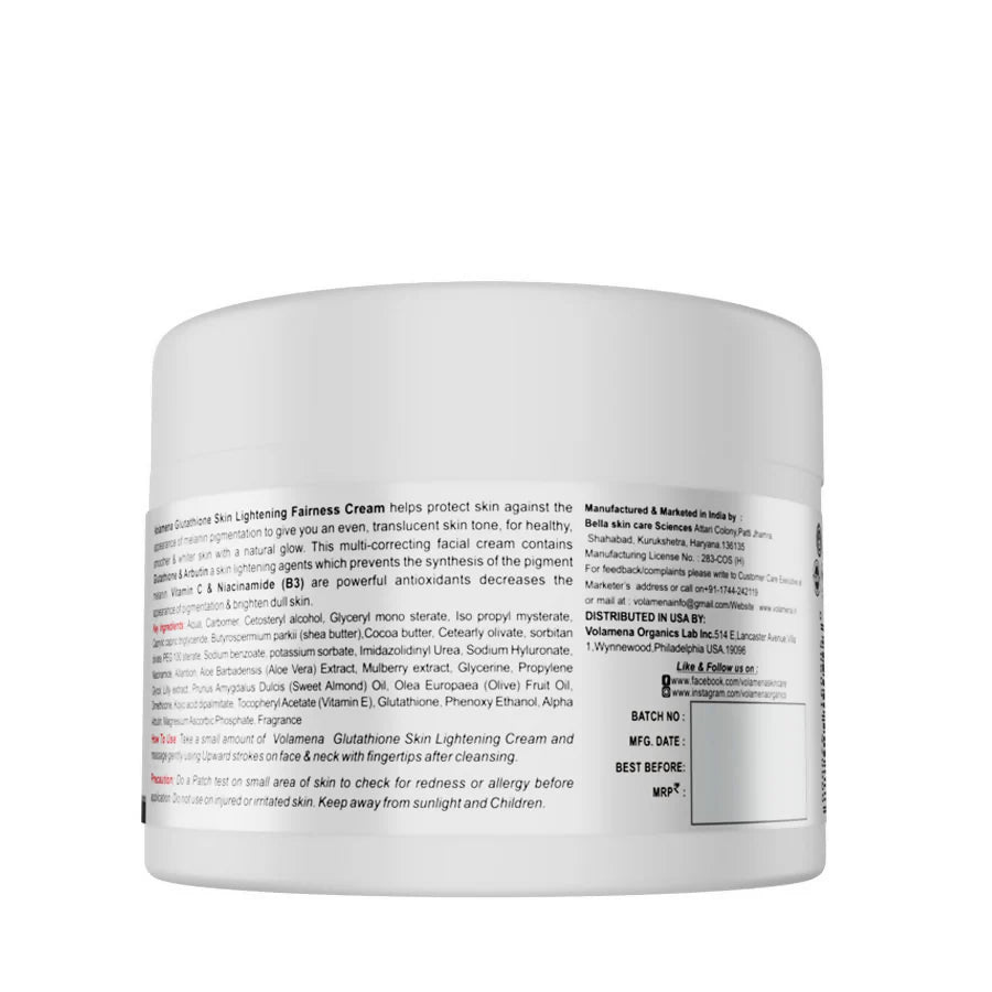 Volamena Glutathione Skin Lightening Fairness Cream - 50 ml