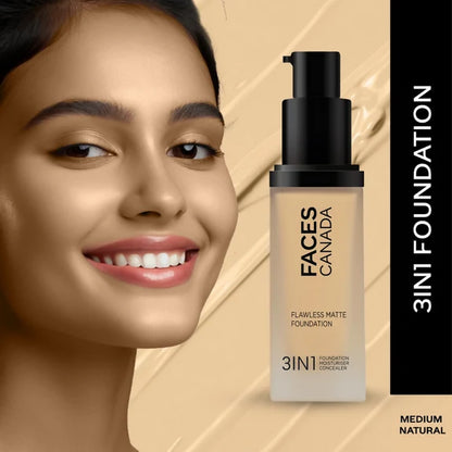 Faces Canada Flawless Matte Foundation - Medium Natural 022 - 30 ml