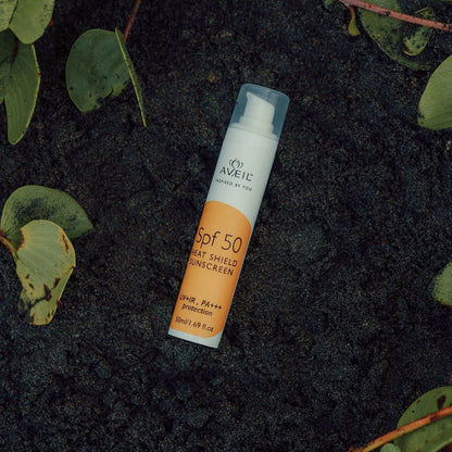 Aveil Heat Shield SPF 50 Gel Sunscreen & C-Nu Vitamin C Face Serum Combo - combo