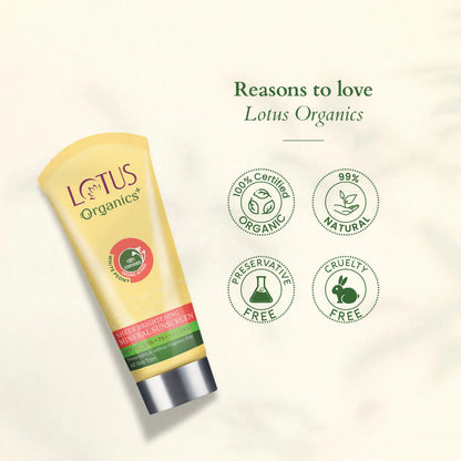 Lotus Organics Sheer Brightening Mineral Sunscreen SPF 50 PA +++ - 50 gm