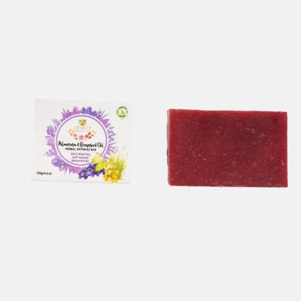 Palmarosa And Grapeseed Oil Herbal Bathing Bar (Rejuvenating, Anti Ageing, Brightening) (125g)