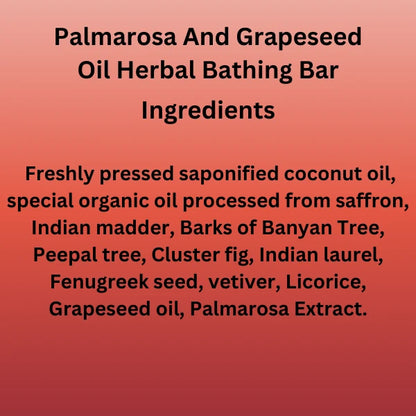 Palmarosa And Grapeseed Oil Herbal Bathing Bar (Rejuvenating, Anti Ageing, Brightening) (125g)