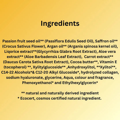 Passion Fruit and Saffron Skin Repairing Rich Moisturizing Body Milk Cream Lotion 200 ML