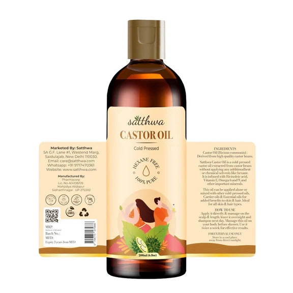 Satthwa Cold Pressed Castor Oil - 200 ml