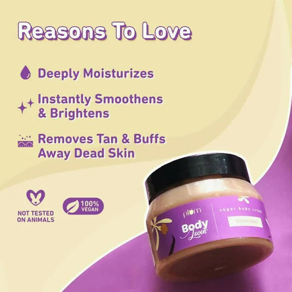 Plum Body lovin Vanilla Vibes Sugar Body Scrub - 200 gm