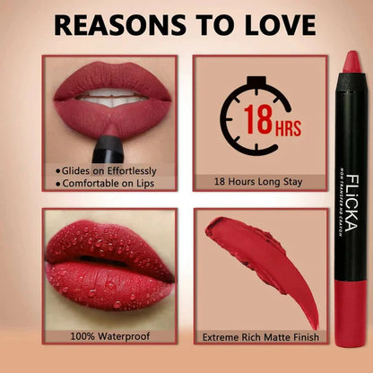 FLiCKA Lasting Lipsence Crayon Lipstick 01 Sleeping Beauty - 10 gm