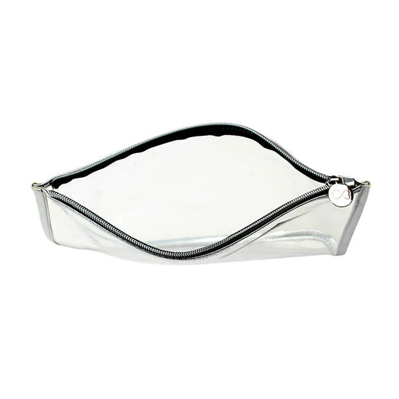 Colorbar Pouch Lips & Lashes Flat Pouches (Set Of Two) - White+Blush Pink - Combo