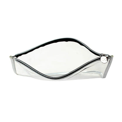 Colorbar Pouch Lips & Lashes Flat Pouches (Set Of Two) - White+Blush Pink - Combo