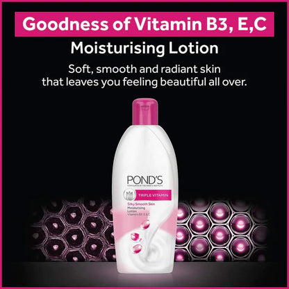 Ponds Triple Vitamin Silky Smooth Skin Moisturising Lotion - 90 ml