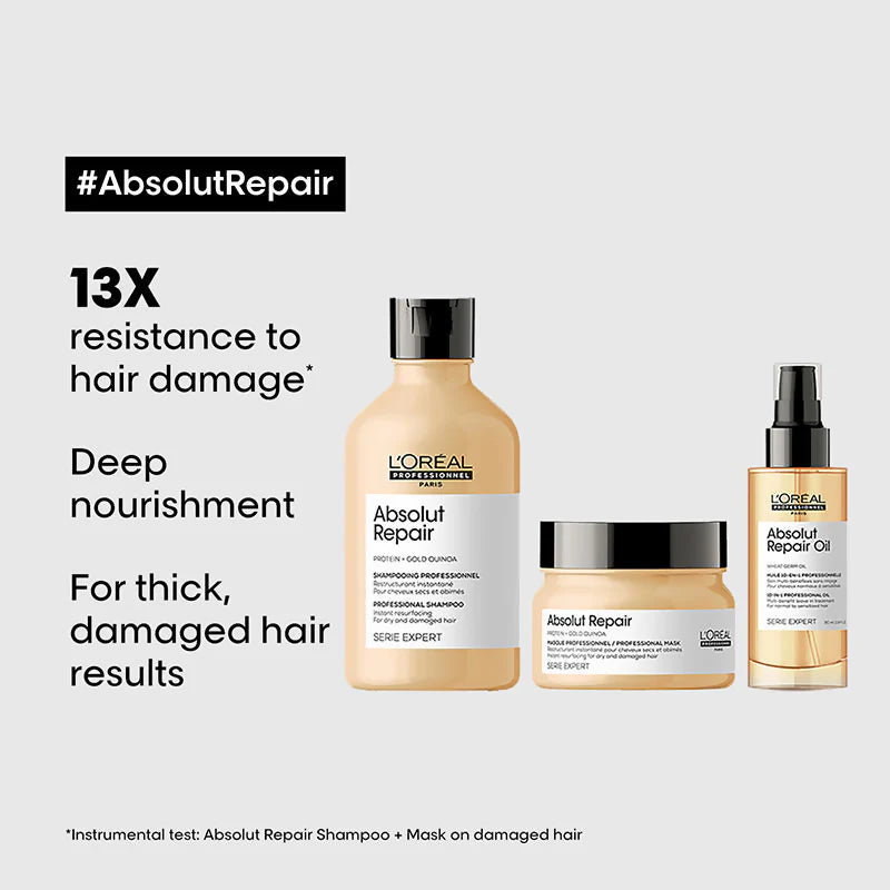 L'Oreal Professionnel Absolut Repair Shampoo, Hair Mask & Hair Serum, Serie Expert