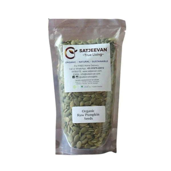 Satjeevan Organic Raw Pumpkin Seeds - 250 gm