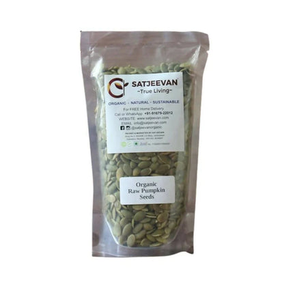 Satjeevan Organic Raw Pumpkin Seeds - 250 gm