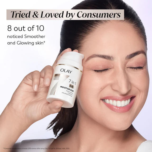 Olay 7in1 Gel Moisturizer with Niacinamide, Vitamin C, Collagen Peptide - 50 gm