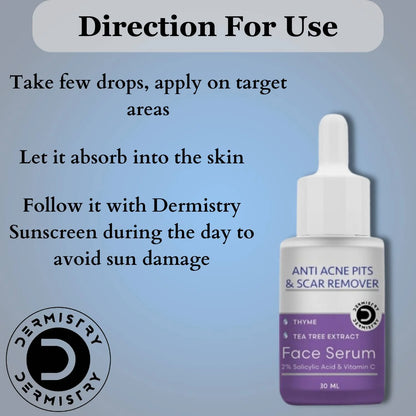 Dermistry Anti Acne Mattifying Moisturizer & Anti Acne Face Serum - combo