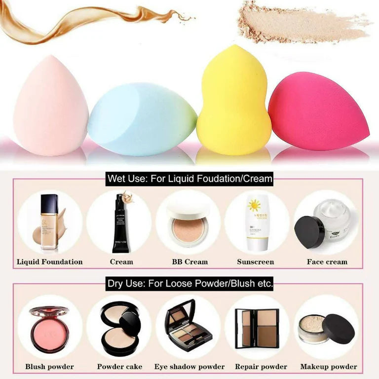 Favon Pack of 1 Foundation Cum Blush Brush and 1 Blender Puff - Combo