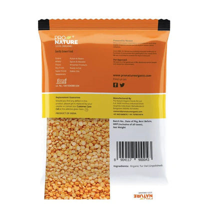 Pro Nature Organic Tur Dal (Unpolished) - 500 gm