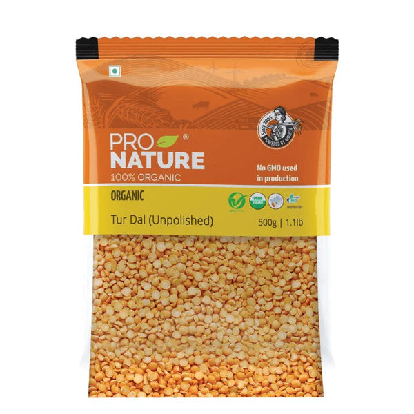 Pro Nature Organic Tur Dal (Unpolished) - 500 gm