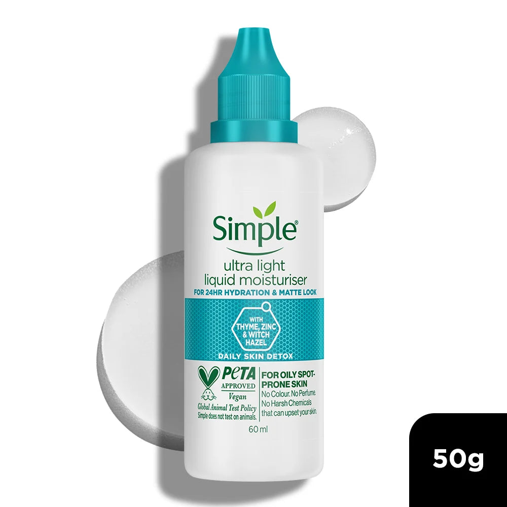 Simple Daily Skin Detox Ultra-Light Liquid Moisturiser, 60ml