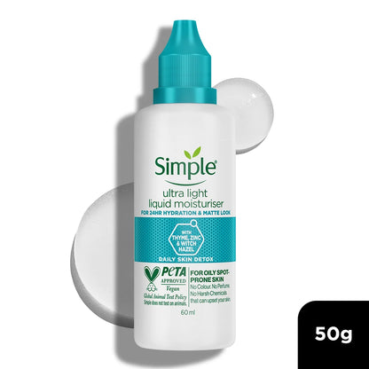Simple Daily Skin Detox Ultra-Light Liquid Moisturiser, 60ml