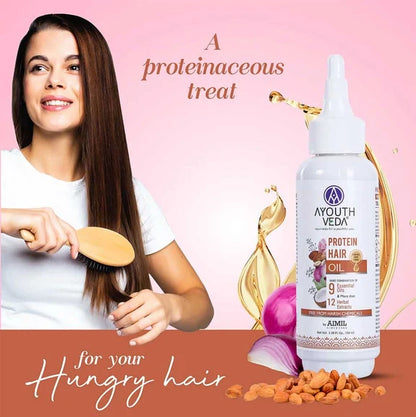 Ayouthveda Protein Hair Oil With Bhringraj and Coffee Beans - 100 ml