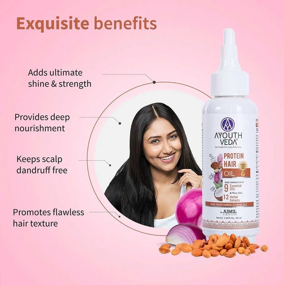 Ayouthveda Protein Hair Oil With Bhringraj and Coffee Beans - 100 ml