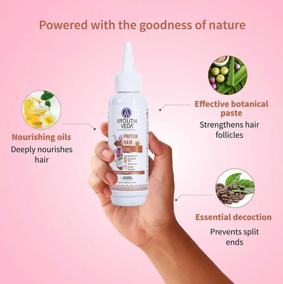Ayouthveda Protein Hair Oil With Bhringraj and Coffee Beans - 100 ml