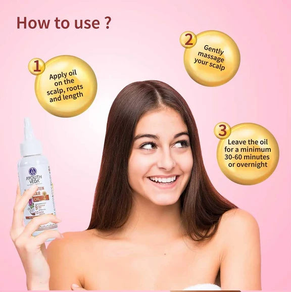 Ayouthveda Protein Hair Oil With Bhringraj and Coffee Beans - 100 ml