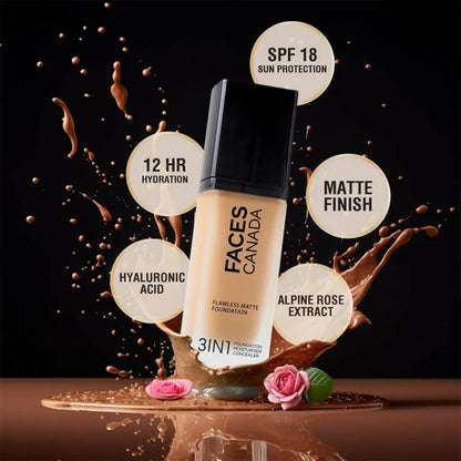 Faces Canada Flawless Matte Foundation - Absolute Ivory - 30 ml