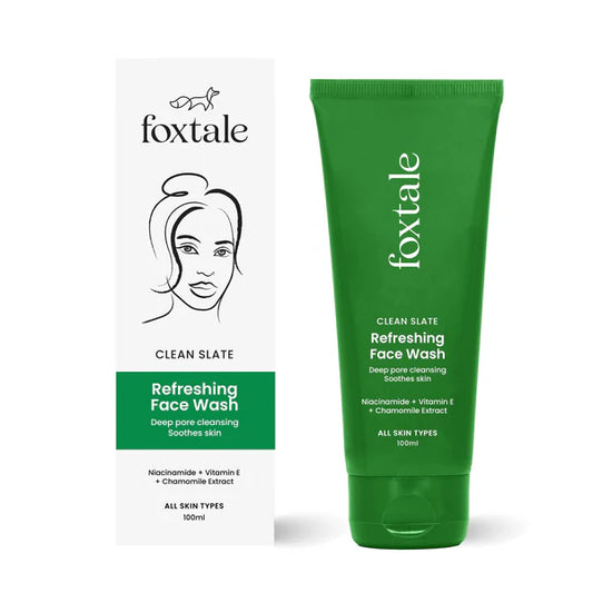 Foxtale Refreshing Face Wash For Deep Cleansing with Niacinamide - Hydrates & Brightens Skin - 100 ml